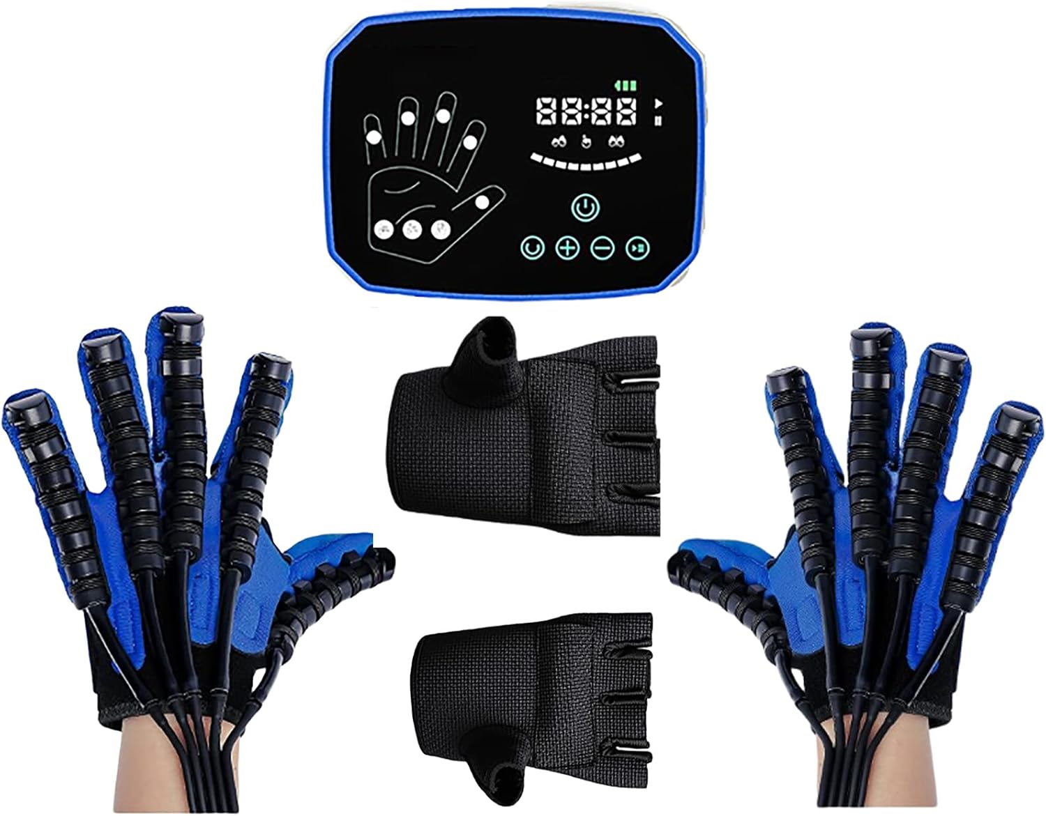 Rehabilitation Robot Gloves Both Hands Finger Rehabilitation Five-Finger Training AI Smart Chip Integrated Touch Screen Electric Rehab& Physical Therapy Gloves(Size:L Code,Color:Both Hands)