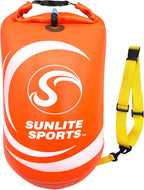 Sunlite Sports Swim Buoy Premium Quality, Highly Visible Waterproof Safety Marine Float Training for Open Water Swimming, for Swimmers, Triatheletes, Kayakers, Snorkelers, Throwable Flotation Device for Adults