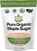 Maple Valley Organic Pure Maple Sugar Granulated, Natural Sugar Alternative, Good in Coffee, Baking, Cooking, Made in USA, 1 lb Bag