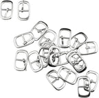 uxcell 20 Pcs Rectangular Metallic Single Prong Pin Shoes Buckles