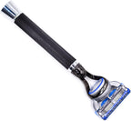 Parker Deluxe Black Fusion-Compatible Razor – 6″ Heavyweight Textured Handle + Free Gillette® Fusion Blade – Premium Men’s Shaving Tool