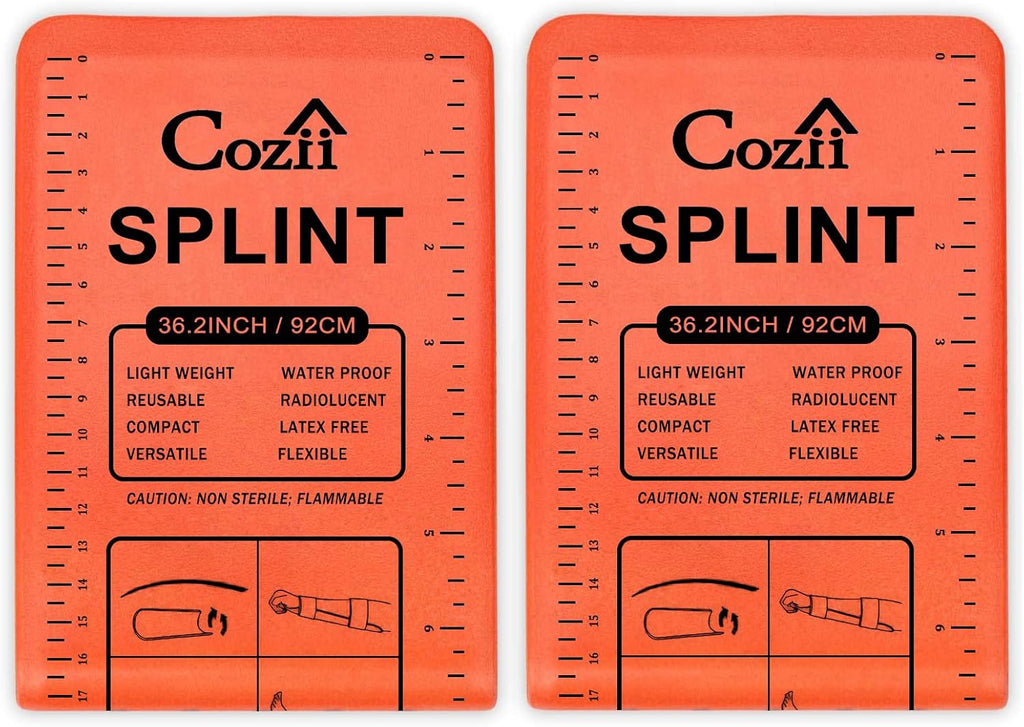 Cozii First Aid Splint, 36" X 4.3" Universal Aluminum Splints Kit, Waterproof First Aid Medical Tactical Field Splint for Arm Leg Broken Bones Fracture Treatment (2Pcs)