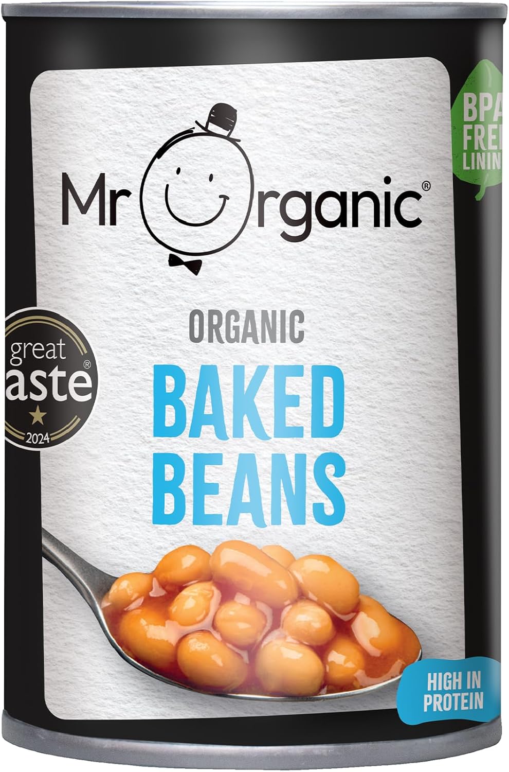 Mr Organic - Baked Beans - Certified Organic and Vegan - Baked Beans in a BPA-Free Tin