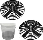 Yourkar Car Wash Bucket Inserts - 2 PCS Plastic Grit Trap for Vehicle Detailing, Auto Dirt Collectors, Fits 12 Inch Diameter Bucket, Universal Car Accessories (Black)
