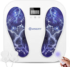 KINGJOY Foot Massager for Neuropathy, Rechargeable EMS TENS Foot Stimulator with 10 Modes 20 Intensities for Circulation Plantar Fasciitis & Swelling Pain Relief, Gifts for Women Men-White