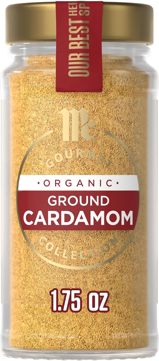 McCormick Gourmet Collection Cardamom, Ground, Organic, Non GMO, Our Best Herbs & Spices, Sweet, Lemony Taste & Enticing Aroma, Enhance Cakes, Cookies, Coffee & Spice Blends, 1.75 oz