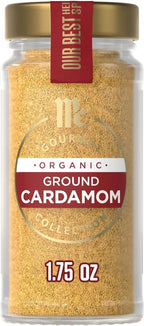 McCormick Gourmet Collection Cardamom, Ground, Organic, Non GMO, Our Best Herbs & Spices, Sweet, Lemony Taste & Enticing Aroma, Enhance Cakes, Cookies, Coffee & Spice Blends, 1.75 oz
