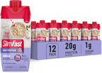 SlimFast Protein Shake, Vanilla- 20g Protein, Meal Replacement Shake Ready to Drink, High Protein with Low Carb and Low Sugar, 24 Vitamins and Minerals, 12 Count (Pack of 1) (Packaging May Vary)