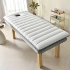 High Density Foam Massage Table Topper with Face Hole - Non-Slip Lash Bed Mattress Pad, Thick Spa Cushion with Elastic Bands for Estheticians(White,71x24x2in)