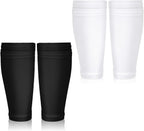 2 Pairs Shin Guard Sleeves, Soccer Shin Guard Covers Soft Soccer Sock Sleeves Shins Pads Socks Breathable Shins Pads Holders for Man Woman Adults Beginners Sport Football Black & White