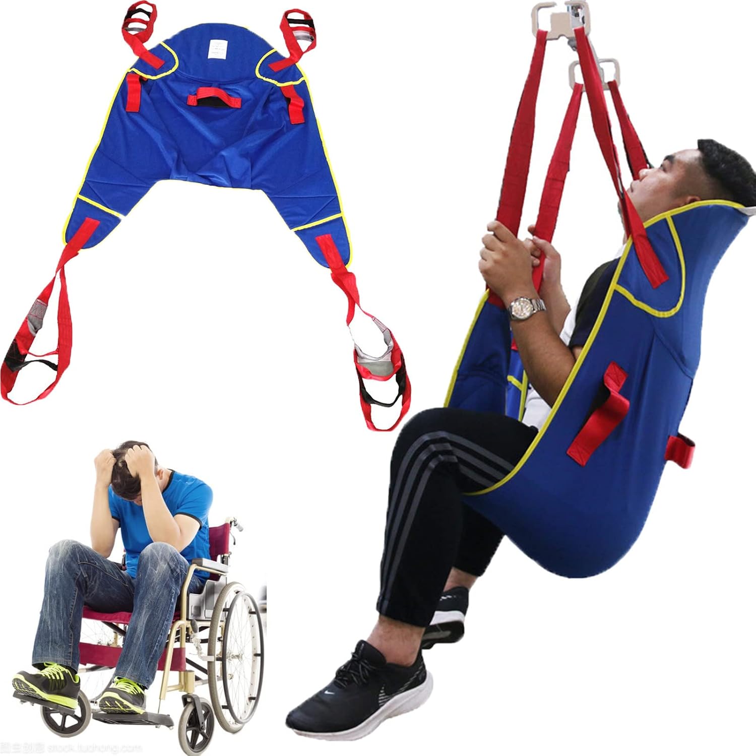 Standing Walking Sling, Patient Lift Slings Belt, Patient Assisted Walking Harness, Rehabilitation Aid Gait Training Device,for Caregiver, Elderly, Disabled,L