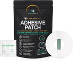 MirTouch Transparent Waterproof CGM Sensor Patches for Freestyle Libre 1, 2, 3 & Plus - No Glue in Center - 12 Adhesive Patches Plus 12 Skin Prep Wipes - Hypoallergenic Glucose Monitor Patch Set