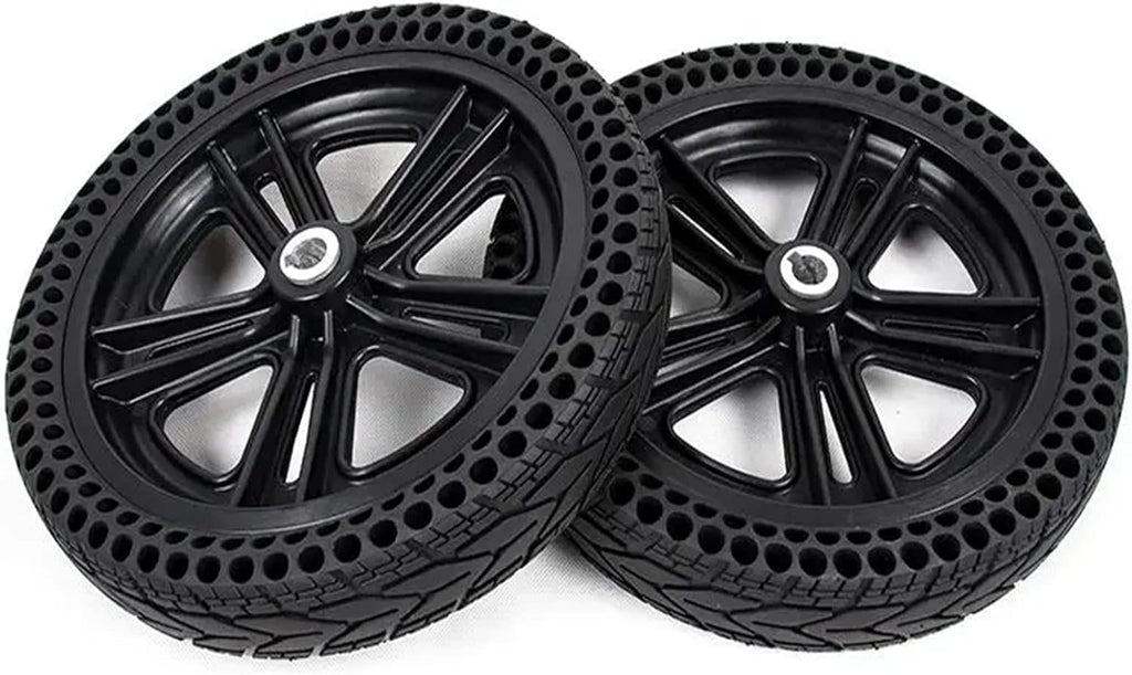 12 Inch Wheelchair Rear Wheel, Electric Wheelchair Accessory, Black Rubber Rear Replacement Wheel, (1 Pair), 12 1/2x2 1/4