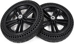 12 Inch Wheelchair Rear Wheel, Electric Wheelchair Accessory, Black Rubber Rear Replacement Wheel, (1 Pair), 12 1/2x2 1/4