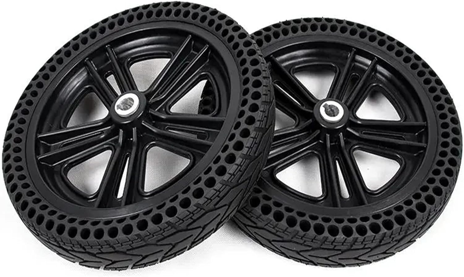 12 Inch Wheelchair Rear Wheel, Electric Wheelchair Accessory, Black Rubber Rear Replacement Wheel, (1 Pair), 12 1/2x2 1/4