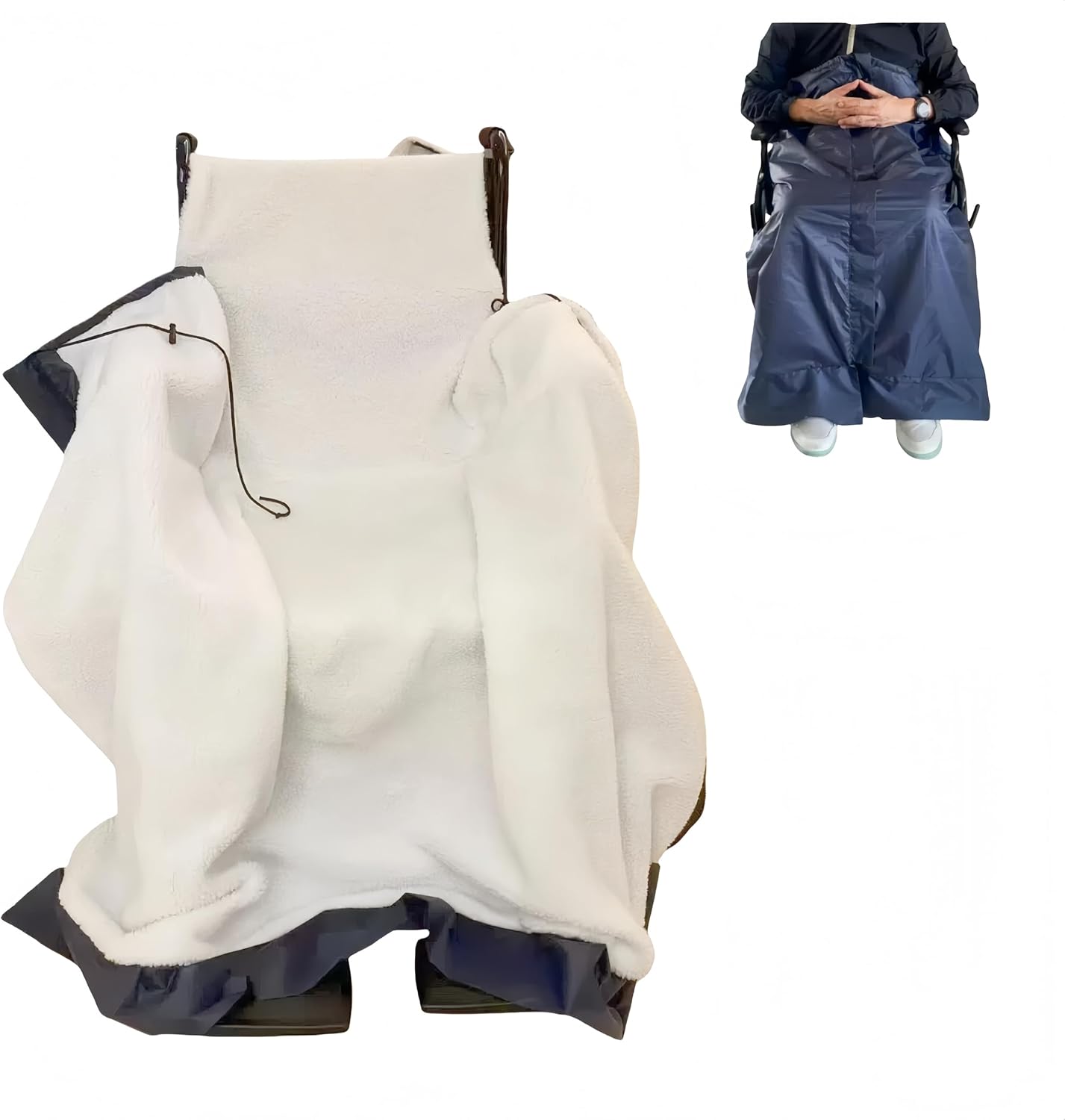 Wheelchair Waterproof Blanket XXL, Fleece Lined Warmer Cover Scooter Cosy for Wheelchair Keep Warm for Leg Fits Seat no Wider Than 22 inches（Vacuum Packaging）