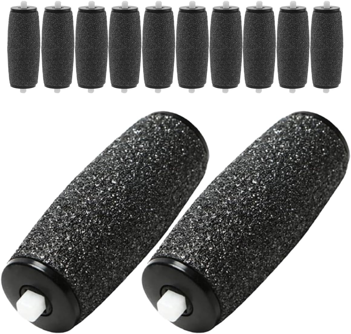 FRCOLOR 12Pcs Replacement Roller Refill for Electric Foot File Callus Remover Coarse Pedicure Grinding Head Replacement Rollers