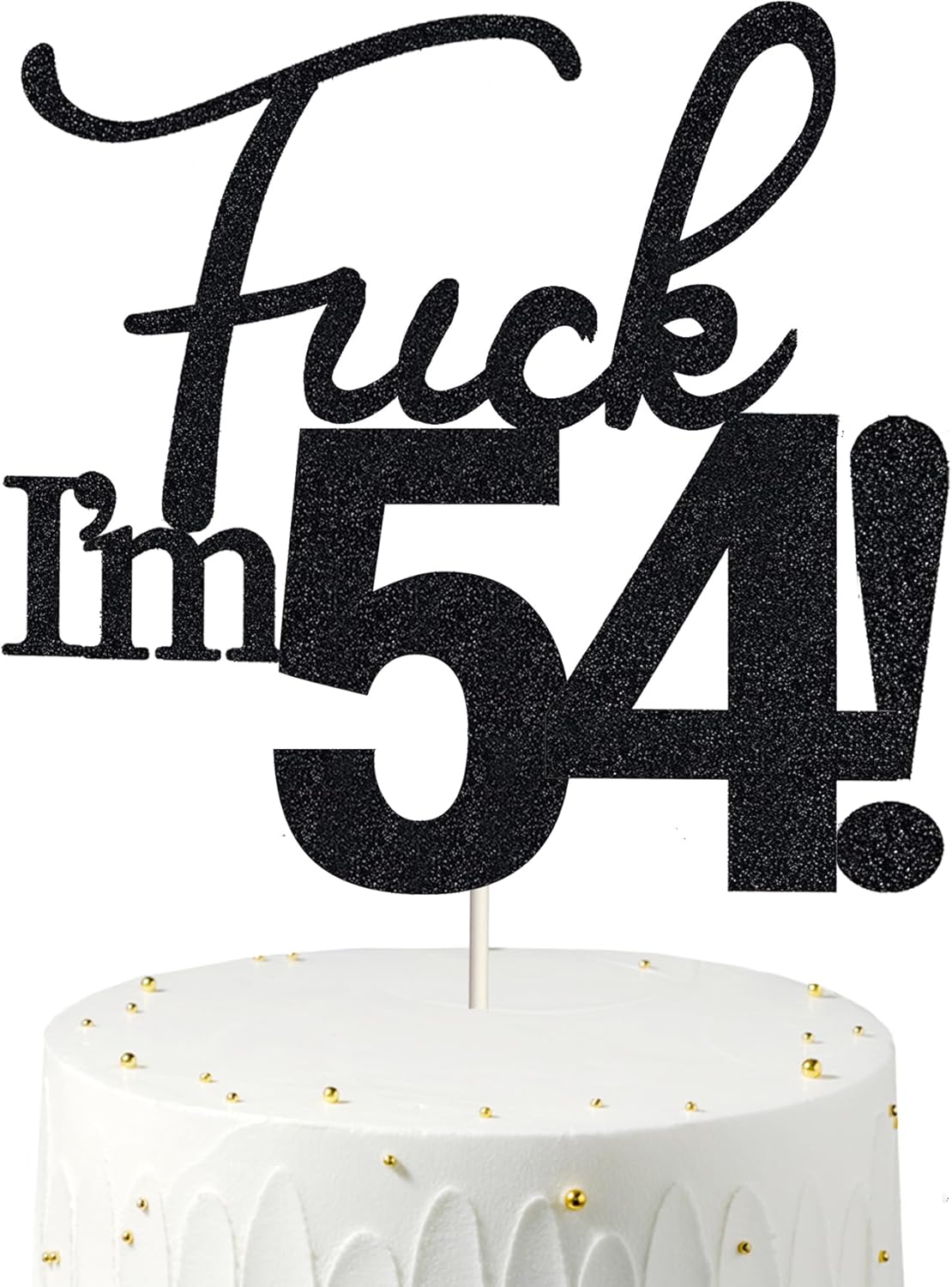 54 Cake Toppers, 54 Birthday Cake Toppers-Black Glitter, Funny 54th Cake Topper for Men,54 Cake Topper For Women, 54th birthday decorations,54th Birthday Cake Topper Fifty four