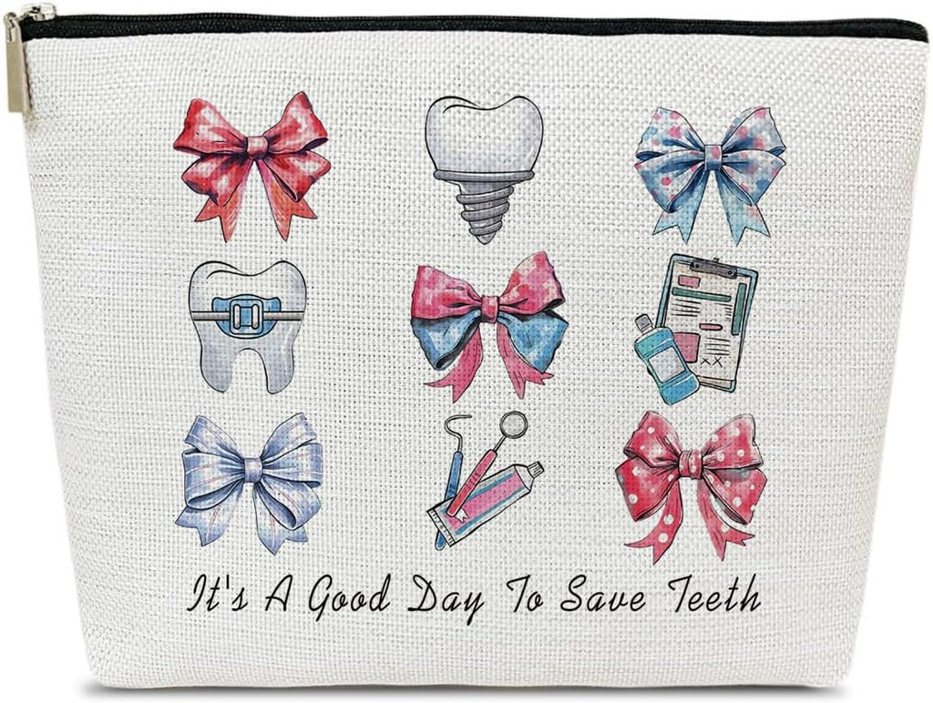 Dental Assistant Gifts Makeup Bag, It’s A Good Day To Save Teeth Pouch, Women Cosmetic Bag for Purse, Dental Hygienist Gifts for Women Graduates, Hygienist Student Must Haves Organizer Pouch