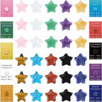 30pcs Star Shaped Rocks Stones Natural Rose Quartz Amethyst Star Stone Healing Crystals Gemstones Set Bulk Love Worry Stone Chakra Reiki Gifts for Women
