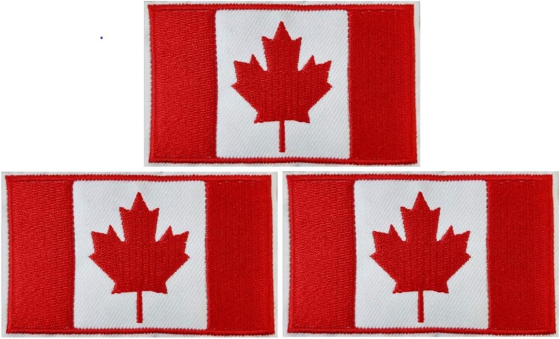 3Pack Canada Flag Patch Canadian Flags Patchs, Canada Tactical Flag Embroidery Patch with, for Hats, Tactical Bags, Jackets, Clothes Patch Team Military Patch