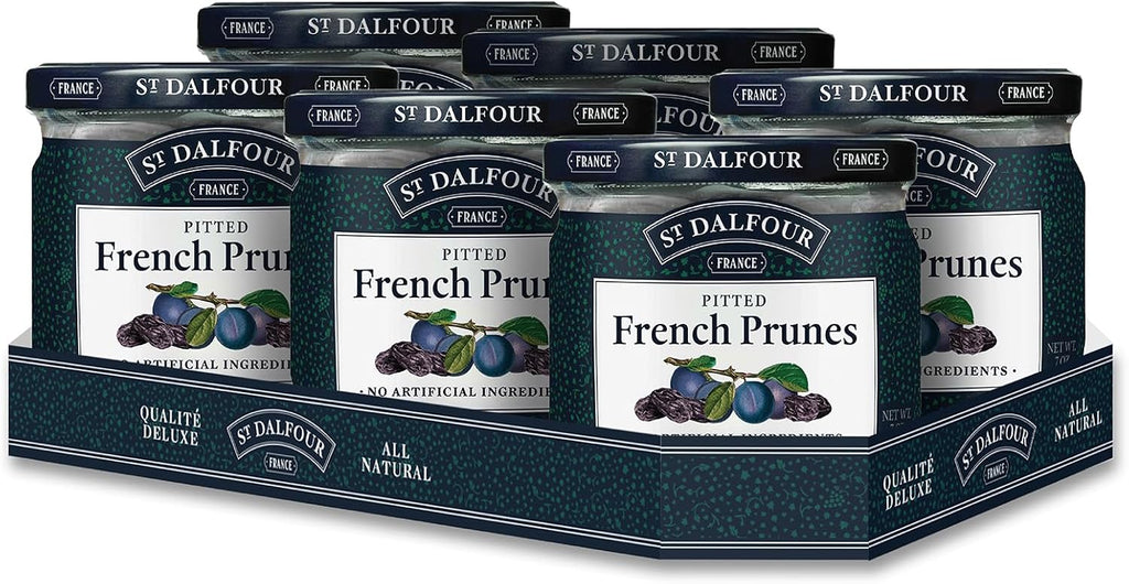 St. Dalfour Pitted French Prunes - 7oz - All Natural, No Preservatives or Artificial Ingredients - Made in France - Pack of 6