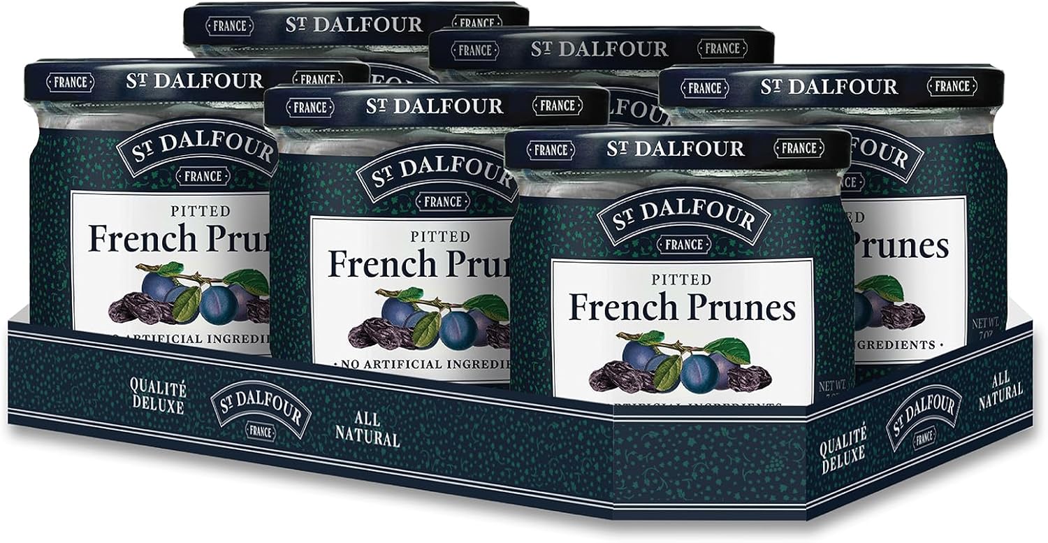 St. Dalfour Pitted French Prunes - 7oz - All Natural, No Preservatives or Artificial Ingredients - Made in France - Pack of 6