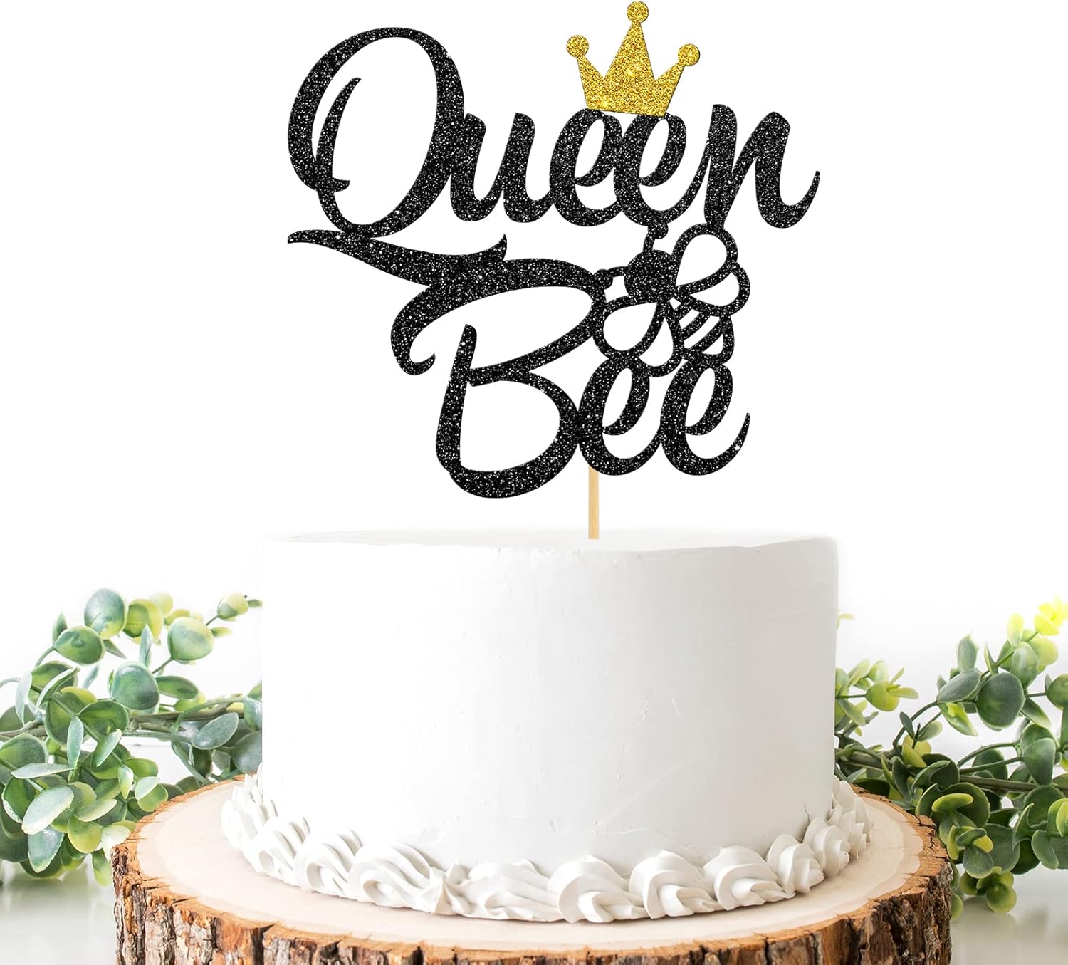Queen Bee Cake Topper, Baby Shower Party Decoration Supplies, for Girls Women Bumbee Birthday Cake Decoration, Happy Bee day Birthday Party Supplies