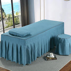 Massage Table Skirt with Breath Hole Soft Massage Bed Cover with Skirt Spa Bed Cover with 4 Corner Elastic Band Massage Table Bed Sheet Square Round Head,Dark Blue,70 * 190cm(T)