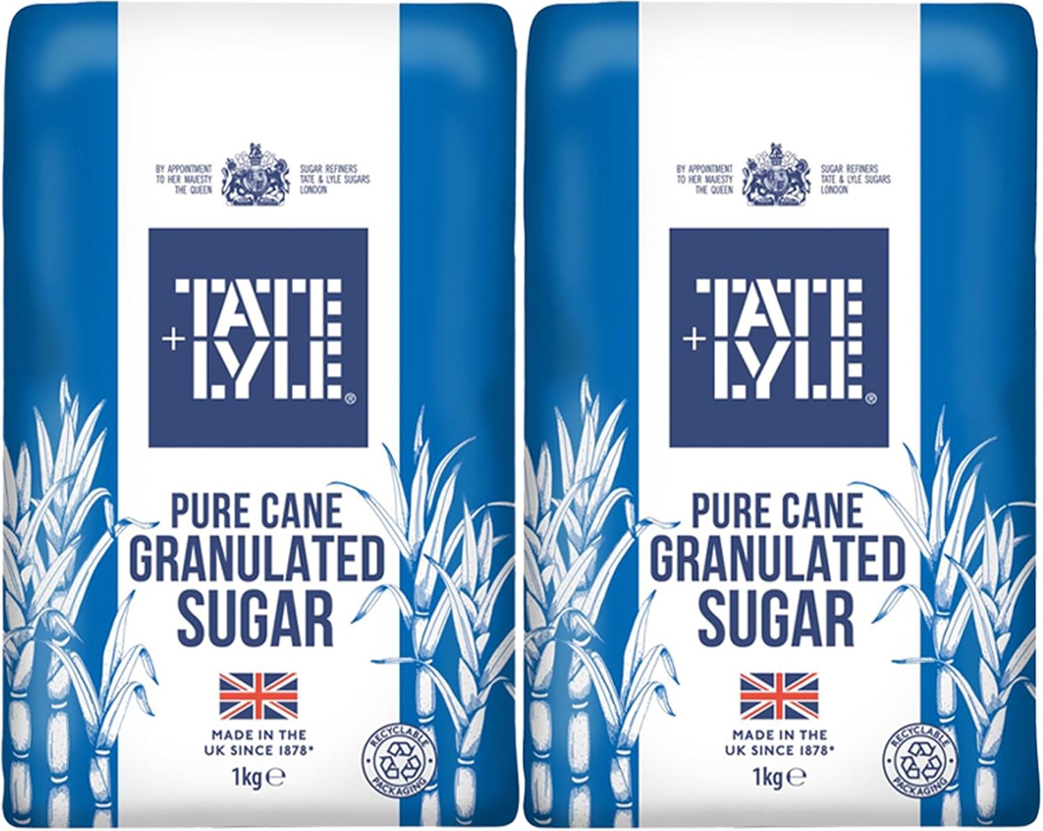 Tate & Lyle Fairtrade Granulated Pure Cane Sugar (1Kg) - Pack of 2