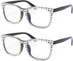 Square Rhinestone Reading Glasses For Women Blue Light Blocking Computer Readers Glasses