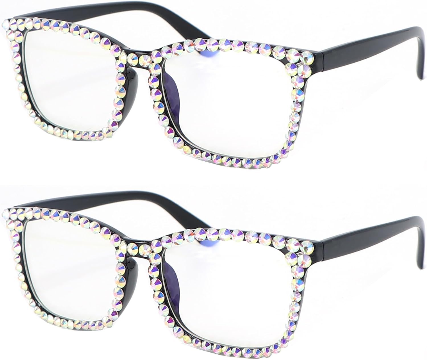 Square Rhinestone Reading Glasses For Women Blue Light Blocking Computer Readers Glasses