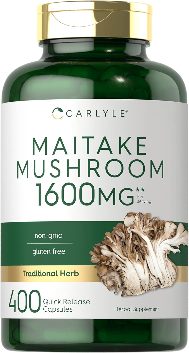 Carlyle Maitake Mushroom Capsules | 400 Count | Non-GMO & Gluten Free Extract | Mushroom Supplement