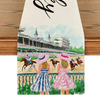 Artoid Mode Horse Racing Churchill Downs Kentucky Table Runner, Festival Sports Holiday Kitchen Dining Table Decoration for Home Party Decor 13x72 Inch