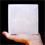 Om Zone Selenite Charging Plate for Cleansing Crystals & Healing Stones, Meditation, Reiki, Protection Crystals, Spiritual Gift (1, 4" Square)