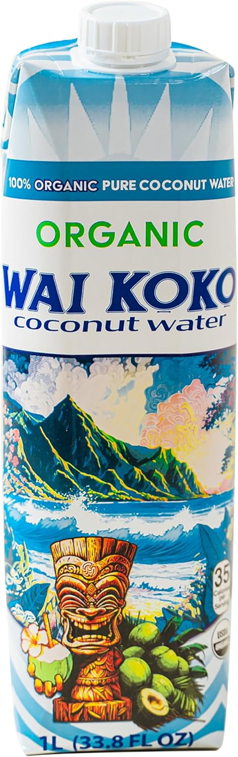 Wai Koko Coconut Water - CERTIFIED ORGANIC Coconut Water, 1L (6pk)