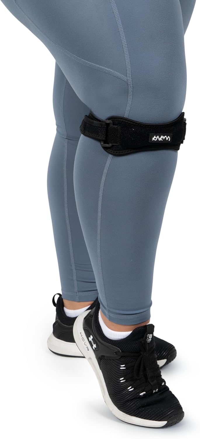 KARM Plus Size Knee Brace for Women & Men Plus Size - Patella Band - Patellar Tendon Support Strap for Jumpers Knee Pain, Basketball, Sports, Obese (XXL/3XL/4XL/5XL/6XL, Single Strap, Black)