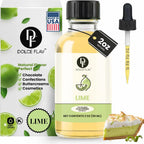 Dolce Flav Natural Lime Extract – 2 Ounce Oil-Soluble Kosher, Sugar-Free, Concentrated Citrus Lime Flavor for Candy, Chocolates & Desserts, Includes Measured Dropper