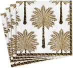Caspari Grand Palms Paper Cocktail Napkins in Black - 20 Per Package