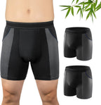 Carer Mens Incontinence Underwear for Bladder Leak Protection 80ML Incontinence Underwear for Men Washable Breathable Leak Proof Underwear for Men Urinary Incontinence Boxer Shorts (2 Black, 2XL)