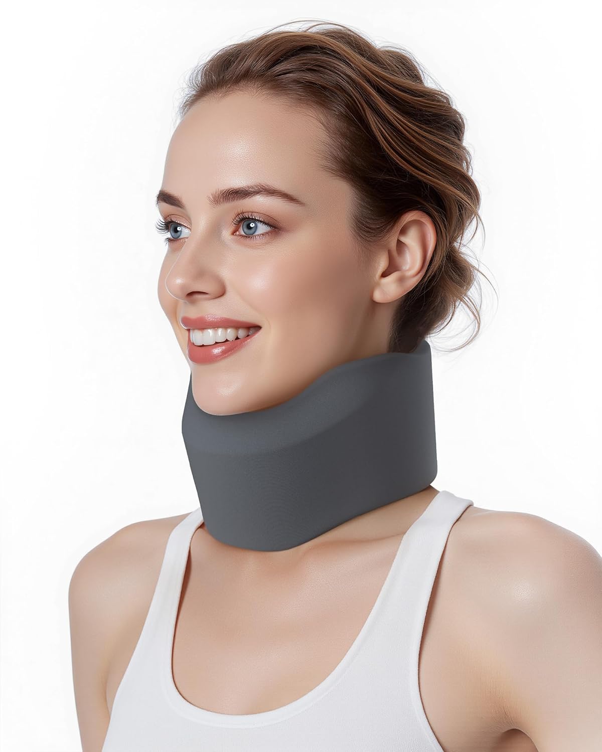 Neck Brace for Sleeping, For Relief Neck Pain and Provide Support Soft Cervical Collar, Neck Support Keep Vertebrae Stable & Aligned Relief of Cervical Spine Pressure Gray (Small Size)