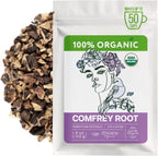 Organic Comfrey Root (4 oz.) for Skin, Bone, Muscles, Ligament Healing - Comfrey Herb (Symphytum Officinale)- Сonsuelda, Comfry, Comphrey, Confrey - Make Salves, Creams, Paultices