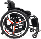 Sports All-Terrain Wheelchair, Folding, Aluminum Alloy, Black, Modern Style, 220Lbs Load Capacity