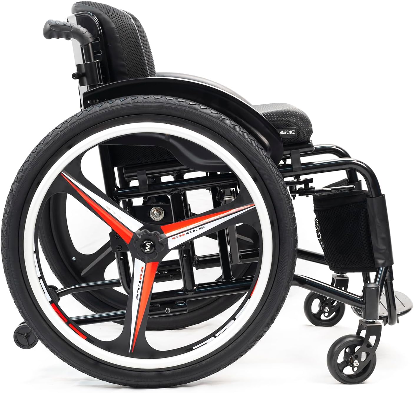Sports All-Terrain Wheelchair, Folding, Aluminum Alloy, Black, Modern Style, 220Lbs Load Capacity