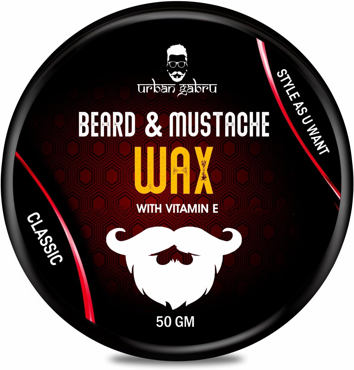 urbangabru Beard, Mustache Wax for Men – Strong Hold Mooch Styling Wax, Balm, Cream to Shape and Nourish Your Beard (1.7 fl oz)