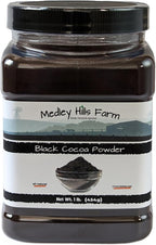Black cocoa powder by Medley hills farm 1 Lb. in Reusable Container - Great Black cocoa powder for baking - Dutch Processed - Unsweetened