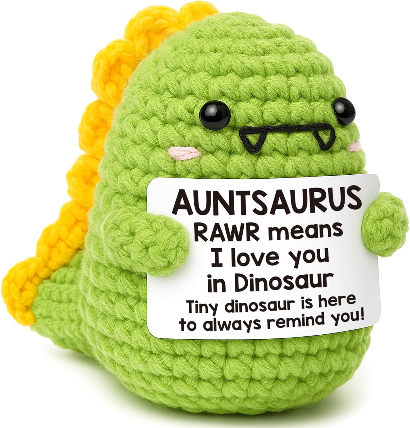 OCCdesign Mini Gifts for Aunt RAWR I Love You Auntie Best Aunt Ever Gifts Handmade Emotional Positive Crochet Dinosaur for Appreciation Thanksgiving Day Birthday Gift for Auntie Aunty to be