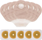 Lotfancy Ileostomy Supplies,15 PCS Two-Piece Colostomy Bags with Closure, 5 PCS Skin Barriers with Hydrocolloid & Non-Woven Border for Stoma Care, Cut-to-Fit