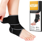 Ankle Brace for Sprained Ankle, Ankle Support for Women & Men, Adjustable Compression Wrap for Achilles Tendonitis & Plantar Fasciitis Relief (Grey)