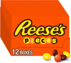 REESE'S PIECES Peanut Butter in a Crunchy Shell, Candy Boxes, 4 oz (12 Count)